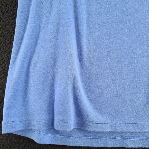 St. John's Bay Womens Top Blue Size Medium 100% Cotton Short Sleeve Pullover - Picture 11 of 12